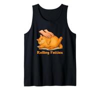 Rolling Fatties Funny Chubby Orange Cat Meme Lazy Cat Canotta