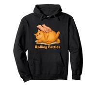 Rolling Fatties Funny Chubby Orange Cat Meme Lazy Cat Felpa con Cappuccio