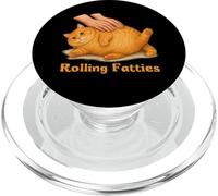 Rolling Fatties Funny Chubby Orange Cat Meme Lazy Cat PopSockets PopGrip per MagSafe
