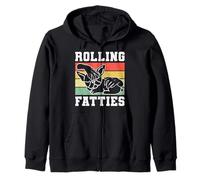 Rolling Fatties Funny French Bulldog Design Felpa con Cappuccio
