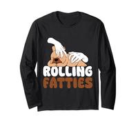 Rolling Fatties Funny French Bulldog Design Maglia a Manica