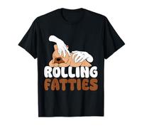 Rolling Fatties Funny French Bulldog Design Maglietta