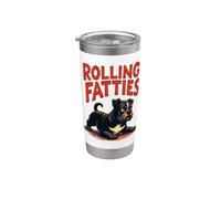 Rolling Fatties - Simpatico design con cane grasso per uomini, donne e bambini Bicchiere termico in acciaio inox doppia parete