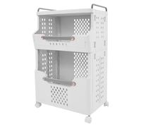 Rolling Folding Laundry Hamper, Dirty Laundry Basket, PP Material Open Design, Storage Cart, Kitchen Storage Cart, Adatto per lavanderia, camera da letto, dormitorio, cucina