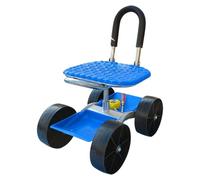 Rolling Garden Cart with Seat, Adjustable Gardening Chair with Wheels 360° Swivel, Mobile Tool Tray and Storage Bench, Heavy-Duty Yard Scooter for Planting, Weeding, & Outdoor Work