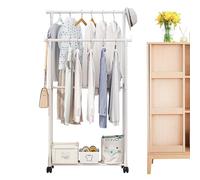 Rolling Garment Rack - Regolabile Clothes Organizer, Heavy Duty Metal Stand, Portable Wardrobe Rail, Clothing Storage Hanger, Multi Functional Hanging Frame, Home Unit | Durable Construction with Loc