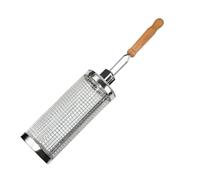Rolling Grill Basket - BBQ Nesting Grilling Net | Stainless Steel Grilling Net Tube | Round Mesh Barbecue Cylinder Cage | Cooking Accessories For Meat Shrimp Vegetables Outdoor Camping