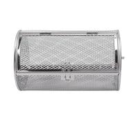 Rolling Grilling Basket, 360 Rotating Stainless Steel Grill Cage, BBQ Mesh Basket for Vegetables Nuts Peaches, Camping Barbecue Accessory with Removable Door (A)