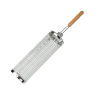 Rolling Grilling Baskets, Grilling Net Tube, BBQ Mesh Cylinder Cage with Rotating Design, Even Heat Circulation for Cooking Meat Shrimp Vegetables Outdoor Party Campfire
