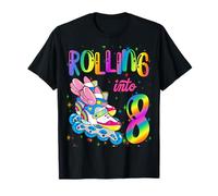 Rolling Into 8 anni Let's Roll I'm Turning 8 Roller Skate Maglietta