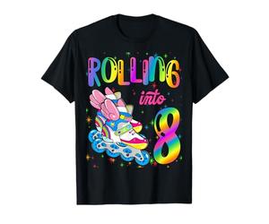 Rolling Into 8 anni Let's Roll I'm Turning 8 Roller Skate Maglietta