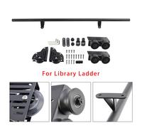 Rolling Library Sliding Ladder Hardware Kit with Brake 3.3FT Round Tube