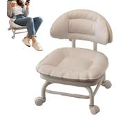 Rolling Low Stool With Backrest - Swivel Chair With 360° Silent Casters | Move Smoothly And Comfortably Close To The Ground With An Ergonomic Low Rolling Stool Featuring A Supportive Backrest