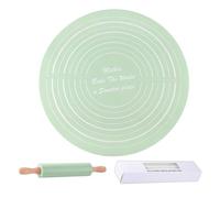 Rolling Pin Silicone Baking Mats, Non-Stick Dough Roller and Mat Set for Pastry Fondant Pizza and Pasta, Professional Baking Tools for Home Kitchen and Culinary Projects 33.6x33.6x4.2cm
