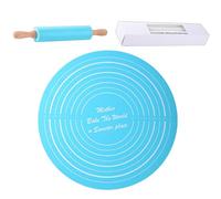 Rolling Pin with Silicone Baking Mats, Silicone Rolling Pin with Baking Mats Combo Set, Non-Stick Handle for Effortless Rolling, Perfect for Pizza, Pie, and Pastry Making, Baking Accessories