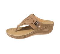 Rolling Soft Scarpe da donna Blu Europa e Stati Uniti Grandi Yards Tinta unita rotonda spessa capispalla cava a spina di pesce sandali drag scarpe chiusura a vite donna, marrone, 40 EU