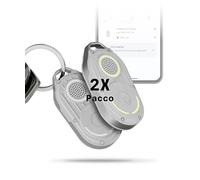 Rolling Square AirNotch Pro- Portachiavi Bluetooth Localizzatore Bluetooth Compatibile Solo con Android Google Find Hub Tracker Suono 360° Batterie Sostituibili Smart Tag Impermeabile Fosforescente 2x