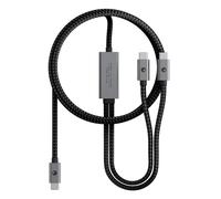 Rolling Square inCharge Cerbero - Cavo Usb Type-C 2in1 Ricarica Rapida Essential 100W, 1,5m - Cavo USB C a Doppia Uscita in Intreccio Nylon, Caricatore per Laptop, Telefono, Tablet, Auricolari - Nero