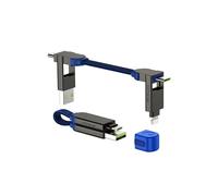 Rolling Square, inCharge X Portachiavi con Cavo Usb Type-c, Cavetto Universale Cellulare, Regalo Uomo, Caricatore Universale Cellulare 6 in 1, Gadget Tecnologico, Blu, Cavo Lightning da 100W