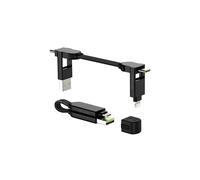 Rolling Square, inCharge X Portachiavi con Cavo Usb Type-c, Cavetto Universale Cellulare, Regalo Uomo, Caricatore Universale Cellulare 6 in 1, Gadget Tecnologico, Nero, Cavo Lightning da 100W