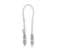 Rolling Square, inCharge XL 30 cm, Cavo Usb Type-c, Cavo Universale Cellulare, Regalo Uomo, Caricatore Universale Cellulare 6 in 1, Gadget Tecnologico, Bianco, Cavo Lightning da 100W