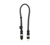 Rolling Square inCharge XL 30 cm - Portachiavi con Cavo Usb Type-c, Cavo Universale Cellulare, Regalo Uomo, Caricatore Universale Cellulare 6 in 1, Gadget Tecnologico, Nero, Cavo Lightning da 100W.