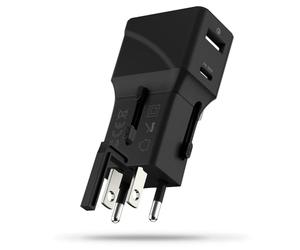 Rolling Square Pocket Travel Charger - Adattatore Universale da Viaggio con Presa USB C e USB A, Adattatori Perfetto per i Viaggi, Compatibile con Prese di 200 Paesi US, EU, UK, AU, Potenza fino a 20W