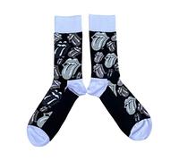 Rolling Stones Calzini Classic Tongue Ufficiale Uomo Nero (Uk Size 7.5-11.5)