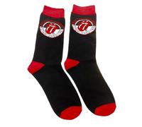 Rolling Stones Calzini Ufficiale Stampati (Nero/Rosso)
