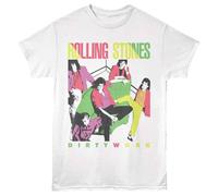 Rolling Stones - Dirty Work - Bianco - T-Shirt A Maniche Corte Unisex Per Adulti