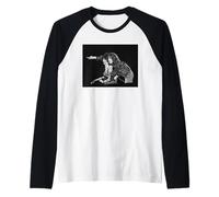 Rolling Stones Mick Jagger Ronnie Wood dal Vivo a Knebworth Maglia con Maniche Raglan