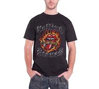 Rolling Stones - T-Shirt # Xl Black Unisex # Flaming Tattoo Tongue