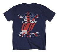 Rolling Stones - the - T-Shirt # S Blue Unisex # British Flag Tongue