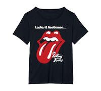 Rolling Stones Ufficiali da Donna e da Uomo Nero Maglietta, Donna Plus-Size, Nero, 6X