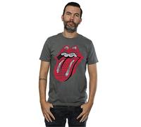 Rolling Stones Uomo Distressed Tongue Maglietta Small grafite Luce