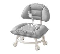 Rolling Stool With Backrest And Casters Padded Ergonomic Low Chair