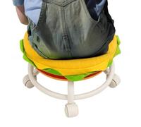 Rolling Stools with Wheels - Funny Soft Hamburger Comfortable Non-Slip
