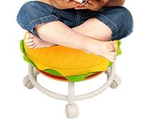 Rolling Stools With Wheels | Funny Soft Hamburger Comfortable Non-Slip