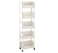 Rolling Utility Cart - Carrello di archiviazione portatile Multi Tier - Organizer | Robusto carrello in metallo | Ruote di bloccaggio e cesti profondi per la conservazione di scorte d'ufficio cucina
