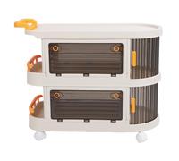 Rolling Utility Cart Multi Tier Large Capacity Easy to Install Multifunction Rolling Storage Organizer with Handle for Bathroom Kitchen (2 Layer)