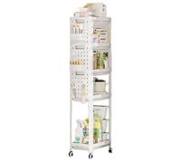 Rolling Utility Cart, Multi Tier Storage Organizer, Space Saving Shelf with Wheels, Mobile Compact Carrier for Kitchen Supplies Bathroom Items workplace Pantry Retail Display 41,33 x 50,78 Inches