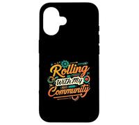 Rolling with My Community Group Unity Design Custodia per iPhone 16