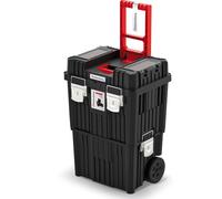 Rolling Workshop Tool Box with Clamping Fasteners Modular Reinforced Wall Structure 45 x 36 x 64 cm (with Metal Closure)