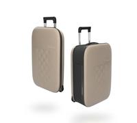 Rollink - Valigia da Cabina Rigida Espandibile, Trolley Bagaglio a Mano in policarbonato, con 2 Ruote Girevoli, 55 cm, Nero