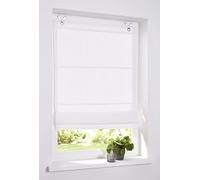 Rollos & More Tenda a pacchetto Metis Lino bianco, natura con occhielli 45, 60, 80, 100 * 140 cm (taglia 80 * 210 cm, crema)