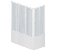 Rollplast BGAL1CONCC28170 Box vasca a soffietto, dim.70 x 170 x H 150 cm, in PVC, a due lati, due ante, con apertura angolare., Bianco