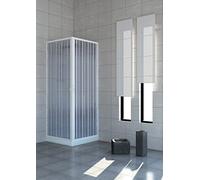 Rollplast BLUN2CONCC28080080 Box doccia a soffietto, dim. 80 x 80 x H 185 cm, in PVC, a due lati, due ante, con apertura angolare., Bianco