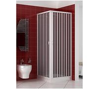 Rollplast BLUN2CONCC28080100 Box doccia a soffietto, dim. 80 x 100 x H 185 cm, in PVC, a due lati, due ante, con apertura angolare., Bianco