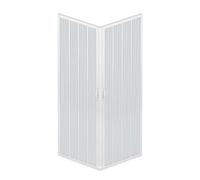 Rollplast BLUN2CONCC28080120 Box Doccia a Soffietto, Dim. 80 x 120 x H 185 cm, in PVC, Lati, Due Ante, con Apertura angolare, Bianco
