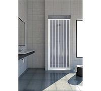 Rollplast BVEN2LONCC28110 Box Doccia a Soffietto, Dim. 110 cm x H 185 cm, in PVC, a Un Lato, Anta Unica, con Apertura Laterale, Bianco